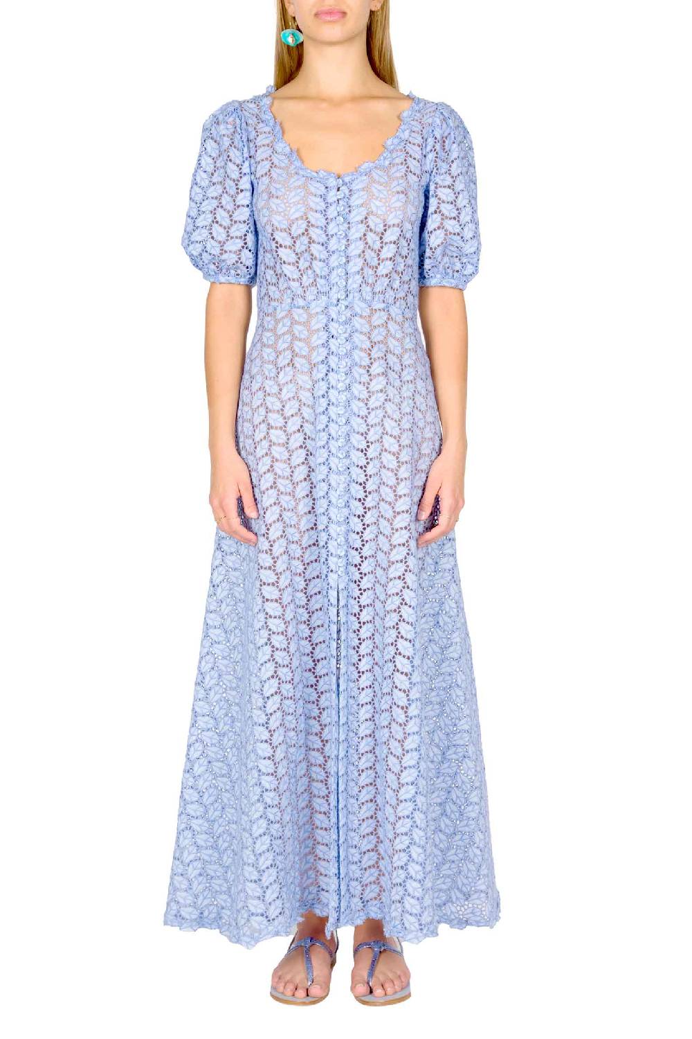 Luisa Beccaria Abito Bottoncino in Broderie Anglaise 2025
