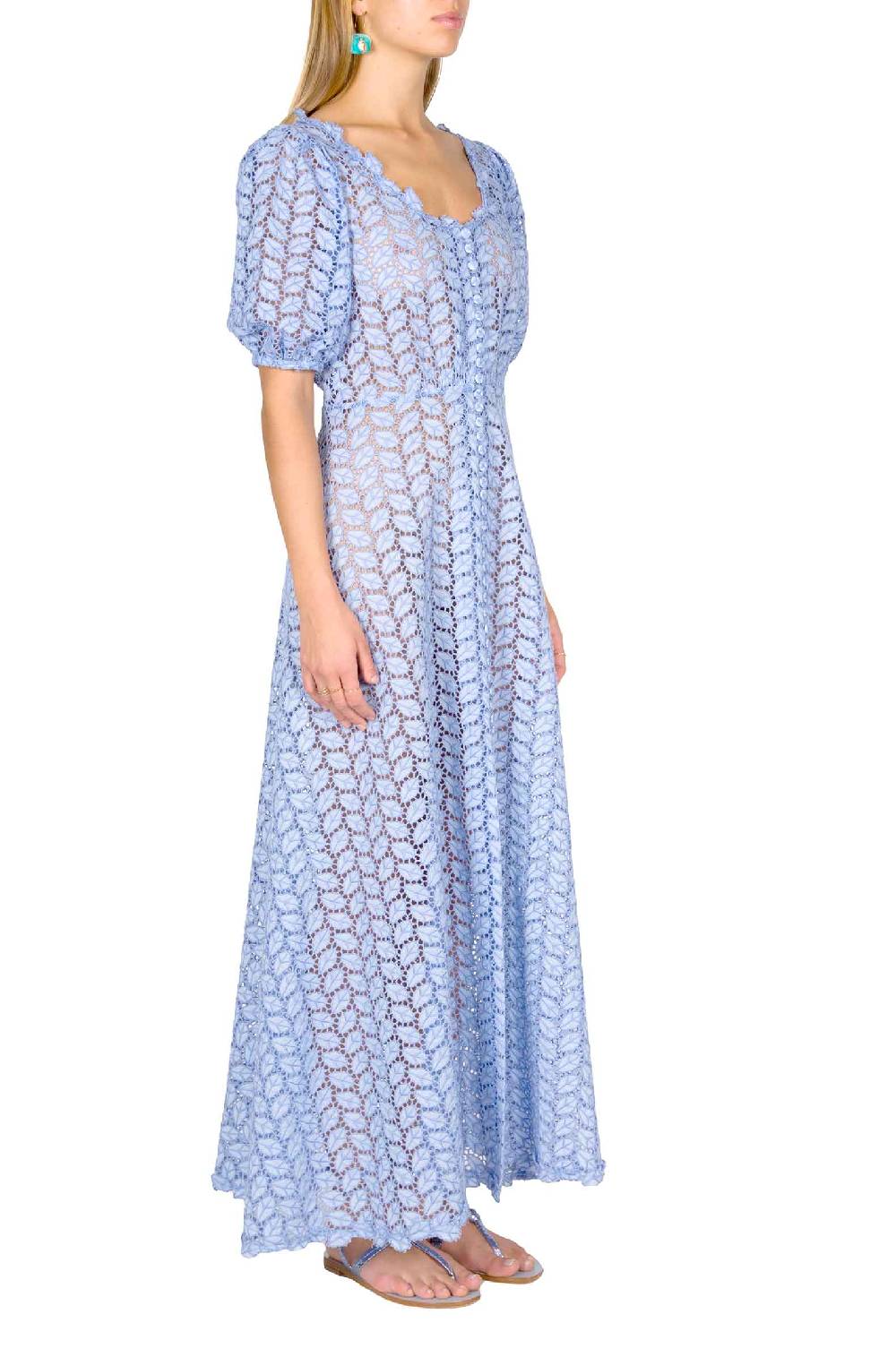 Luisa Beccaria Abito Bottoncino in Broderie Anglaise 2025