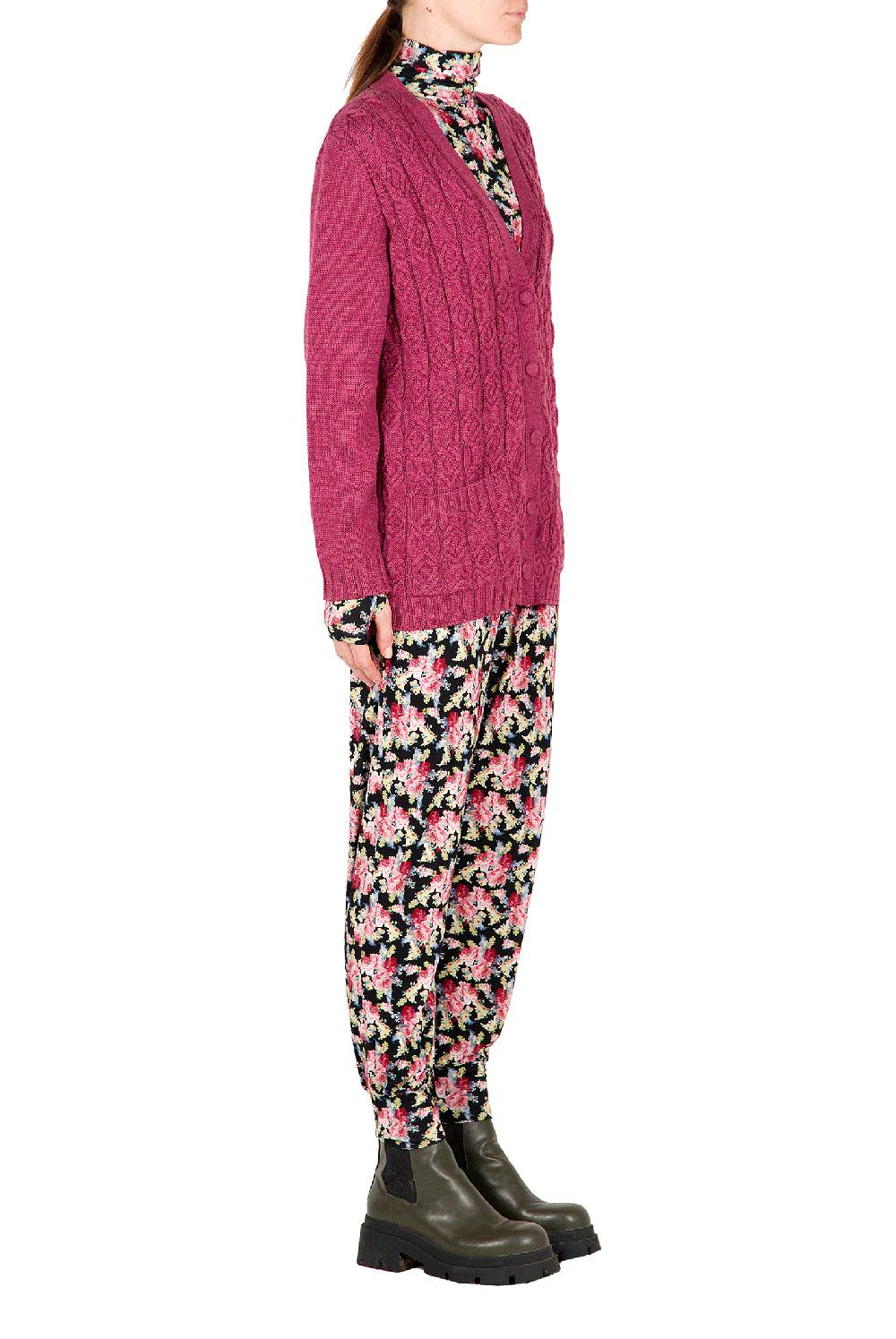 Luisa Beccaria Cardigan in lana ritorto Prezzo Ridotto