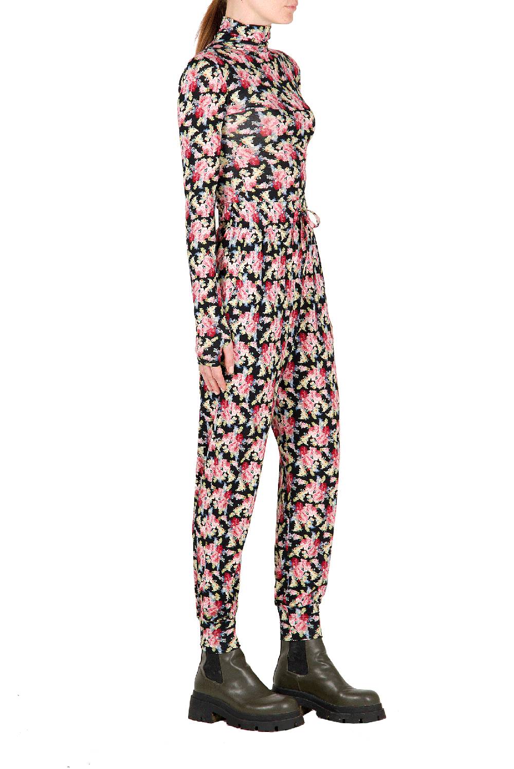 Luisa Beccaria Leggings Neri Floreali Sottocosto