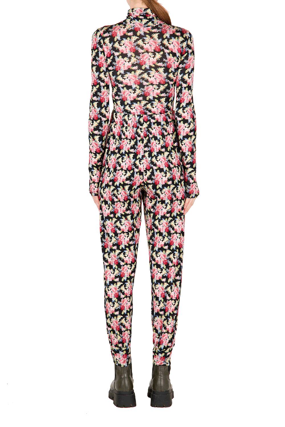 Luisa Beccaria Leggings Neri Floreali Sottocosto