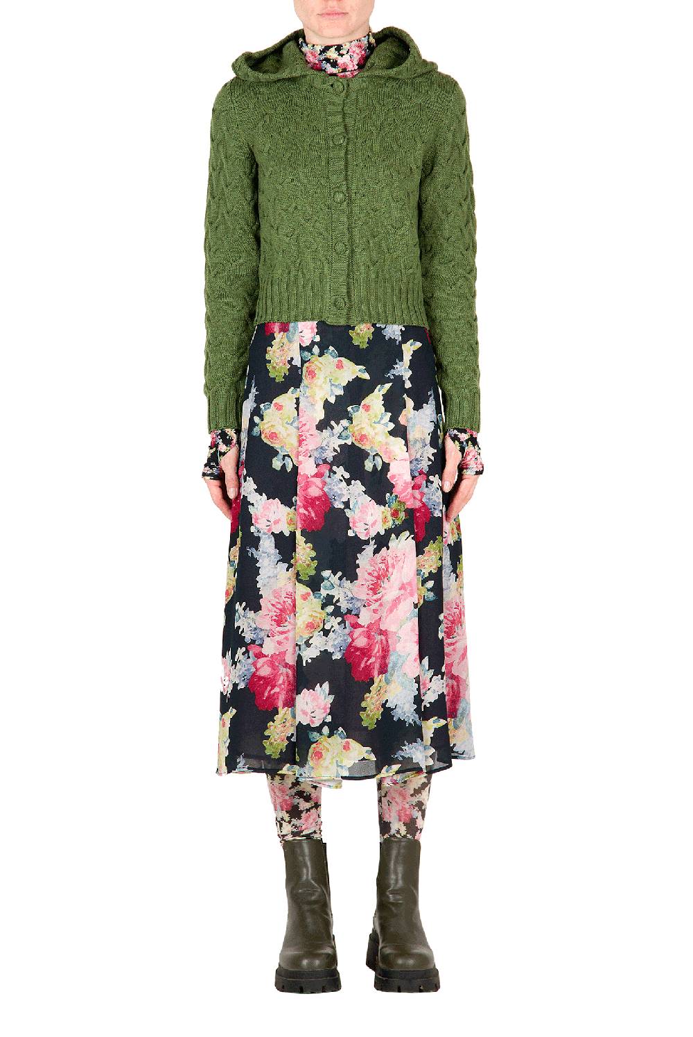 Luisa Beccaria Cardigan in lana a trecce Offerte