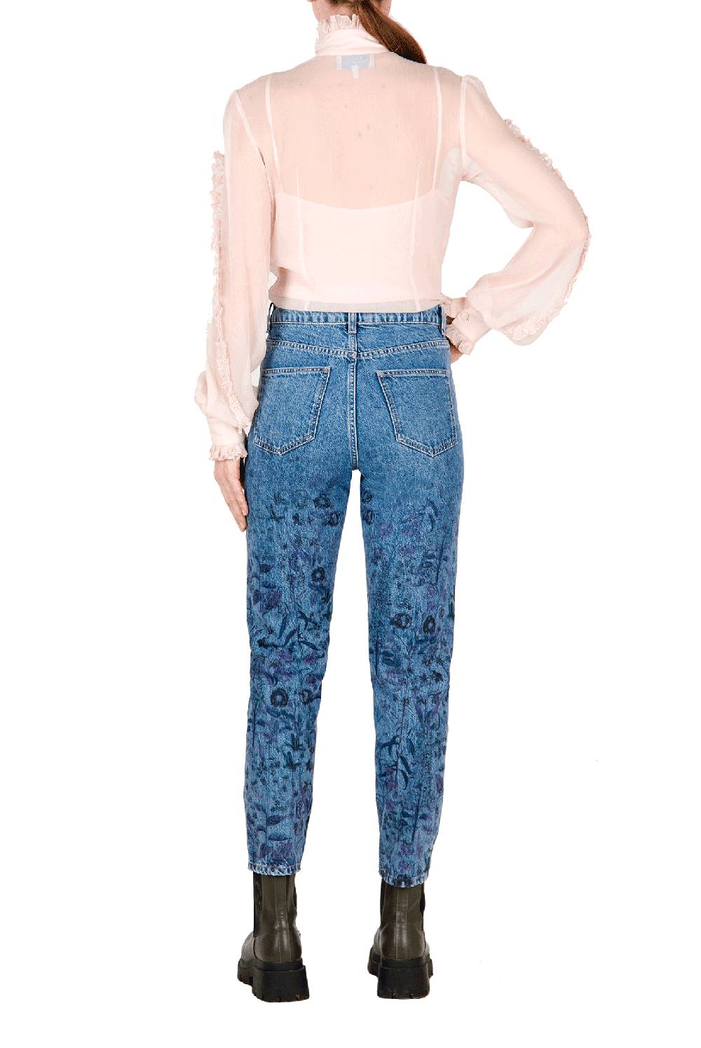 Luisa Beccaria Camicetta in chiffon con volant Vendita Calda