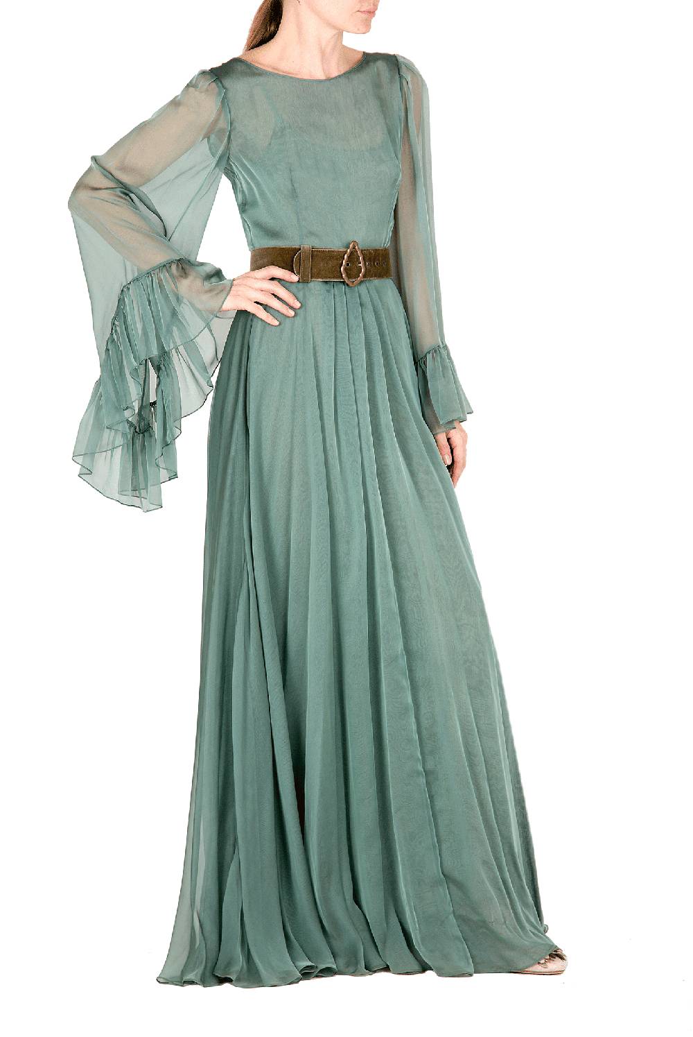 Luisa Beccaria Abito lungo in chiffon Negozio