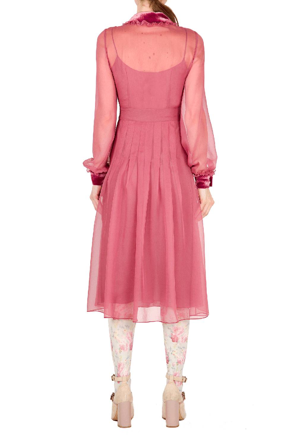 Luisa Beccaria Abito in chiffon con passamaneria in velluto 2025