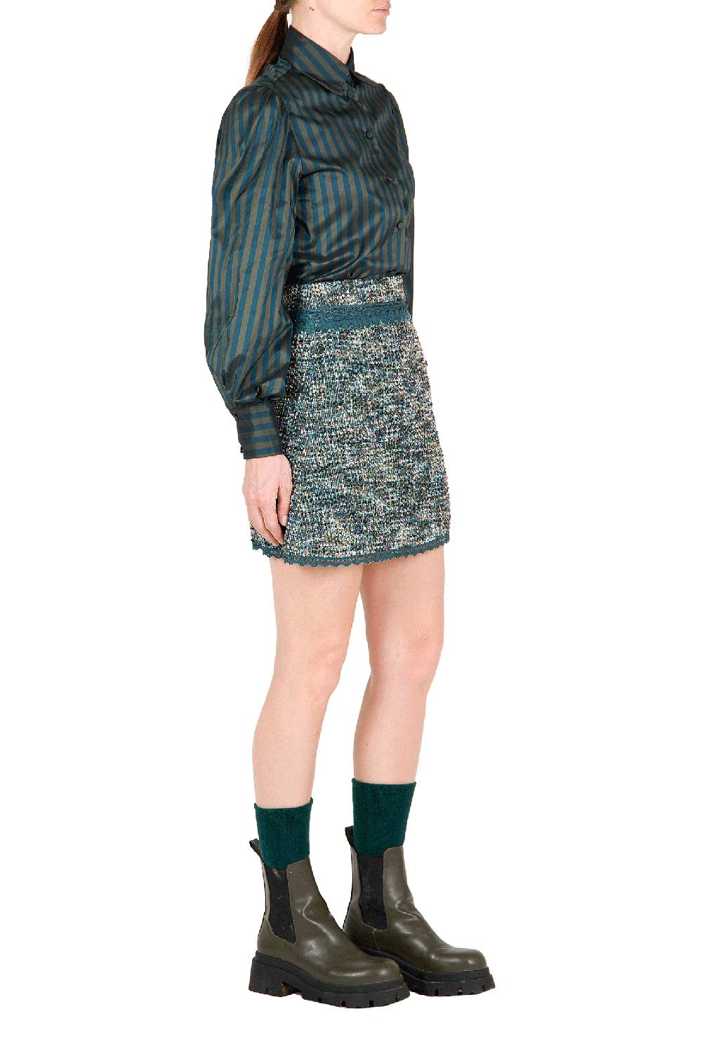 Luisa Beccaria Blusa a righe in taffettà Negozi Online