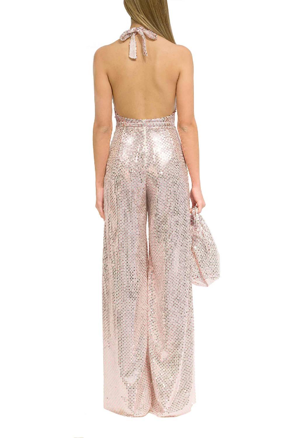 Luisa Beccaria Tuta Meck Halter con paillettes Prezzo Ridotto