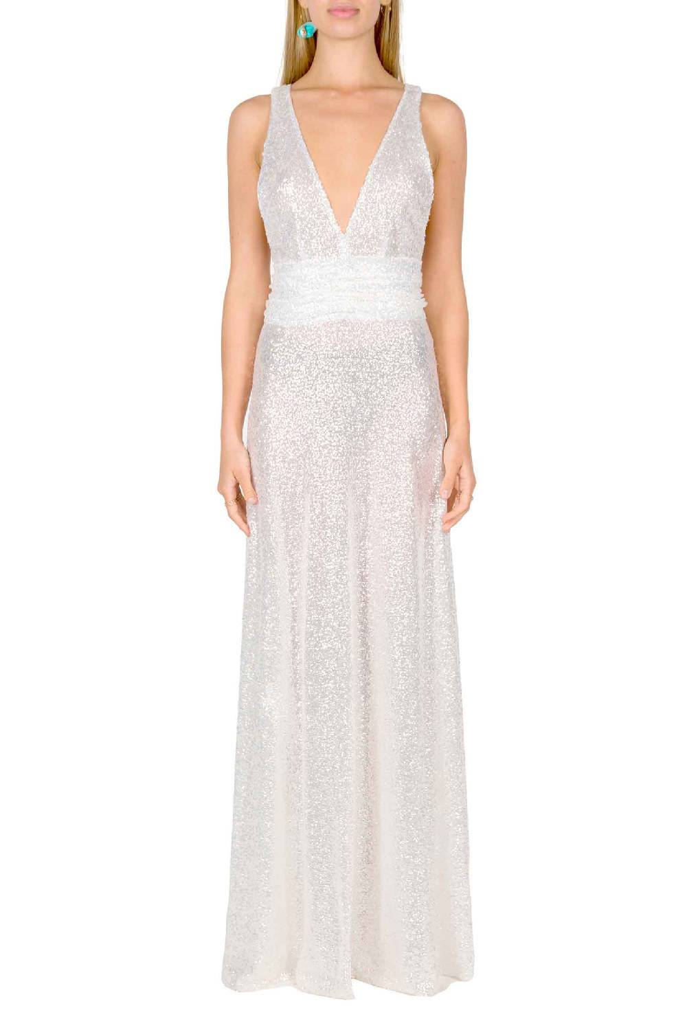 Luisa Beccaria Abito lungo in paillettes con scollo a V Sottocosto