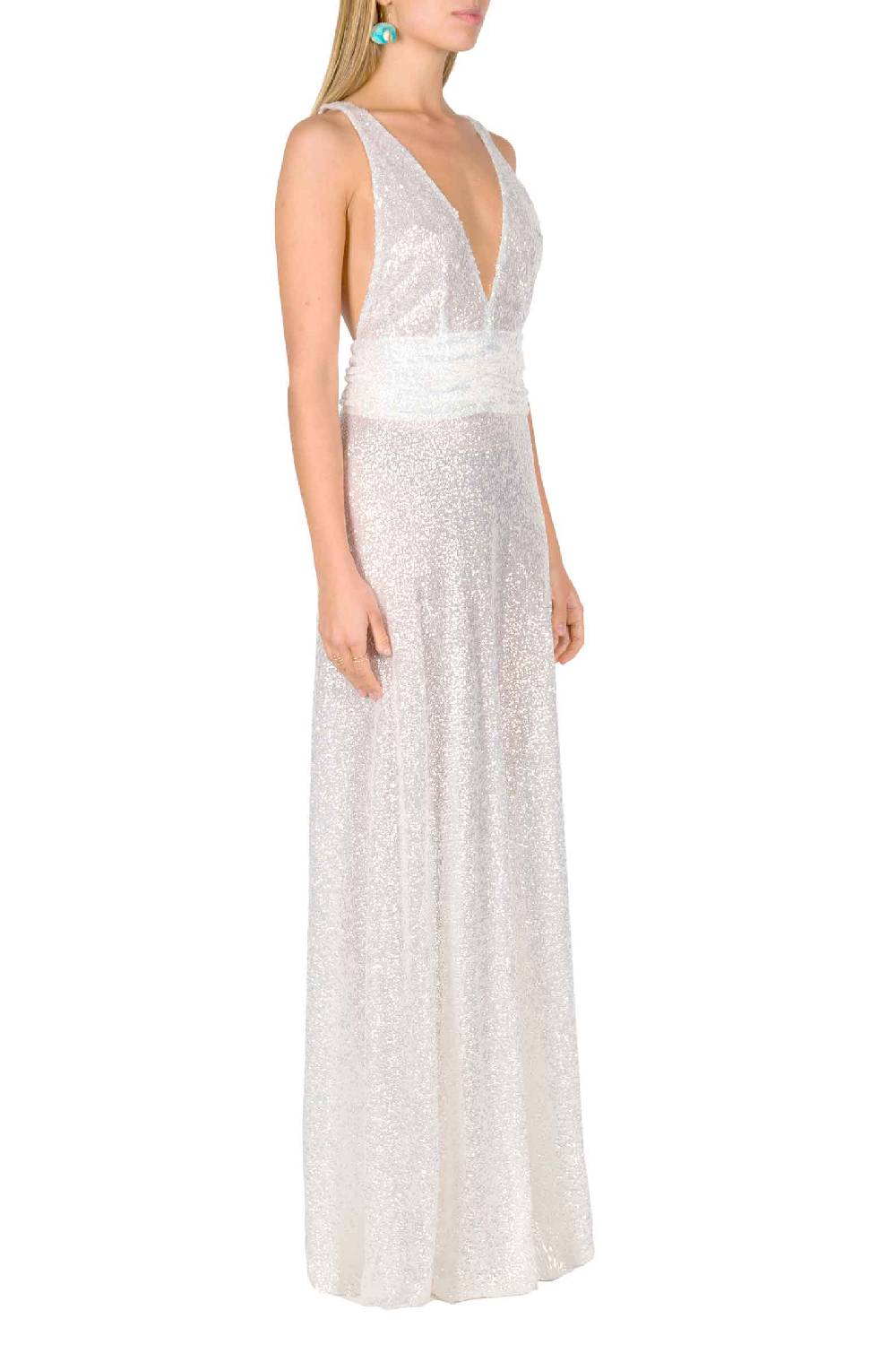 Luisa Beccaria Abito lungo in paillettes con scollo a V Sottocosto