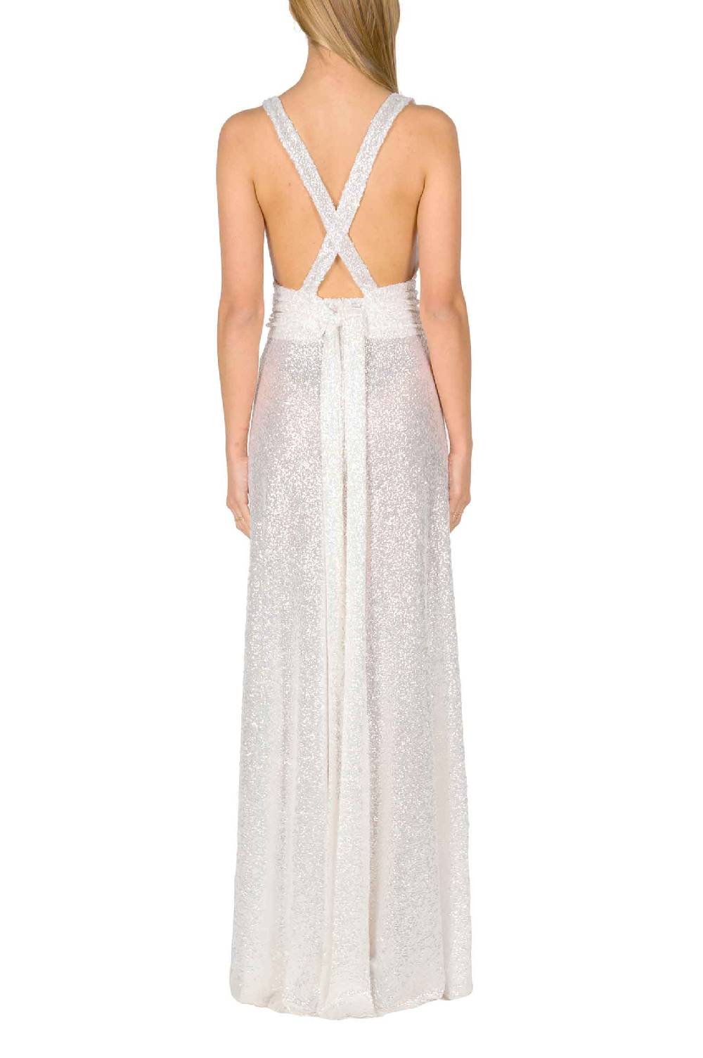 Luisa Beccaria Abito lungo in paillettes con scollo a V Sottocosto
