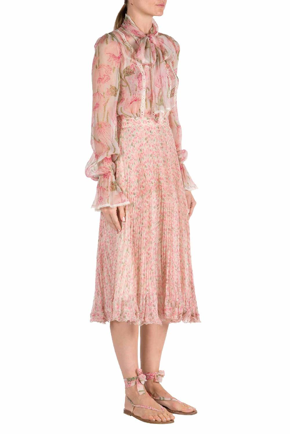Luisa Beccaria Camicetta in chiffon con papaveri macro Offerte