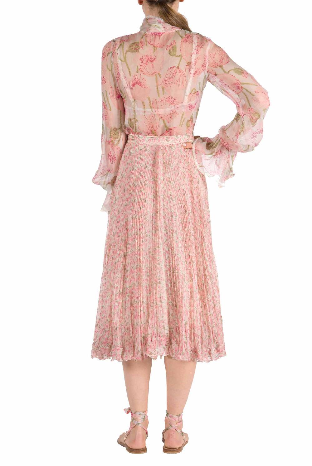 Luisa Beccaria Camicetta in chiffon con papaveri macro Offerte