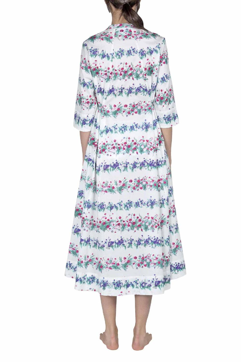 Luisa Beccaria Abito Midi Caftano Blu Stampa Fiori In Saldo