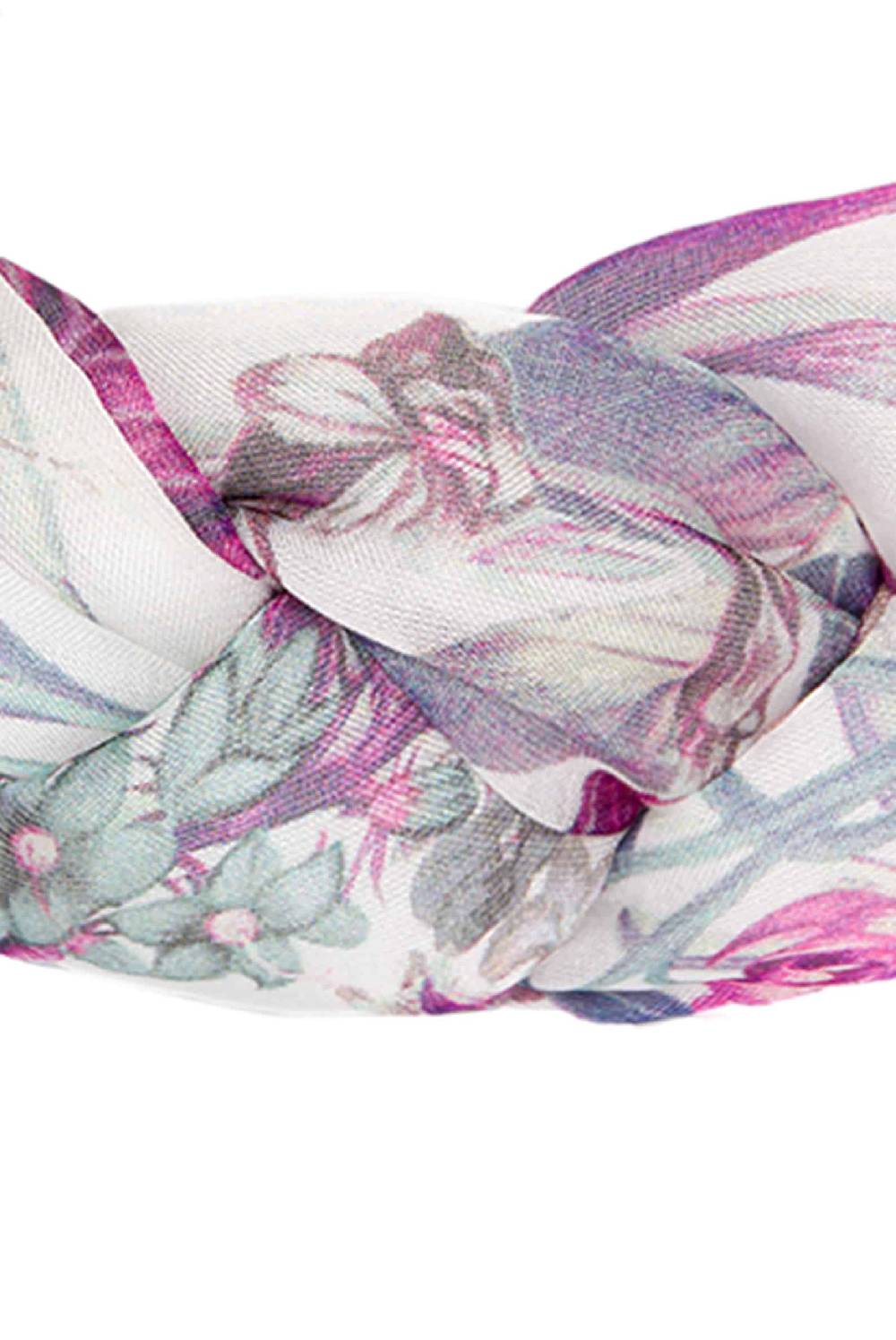 Luisa Beccaria Fascia per capelli intrecciata in chiffon di seta floreale Moda