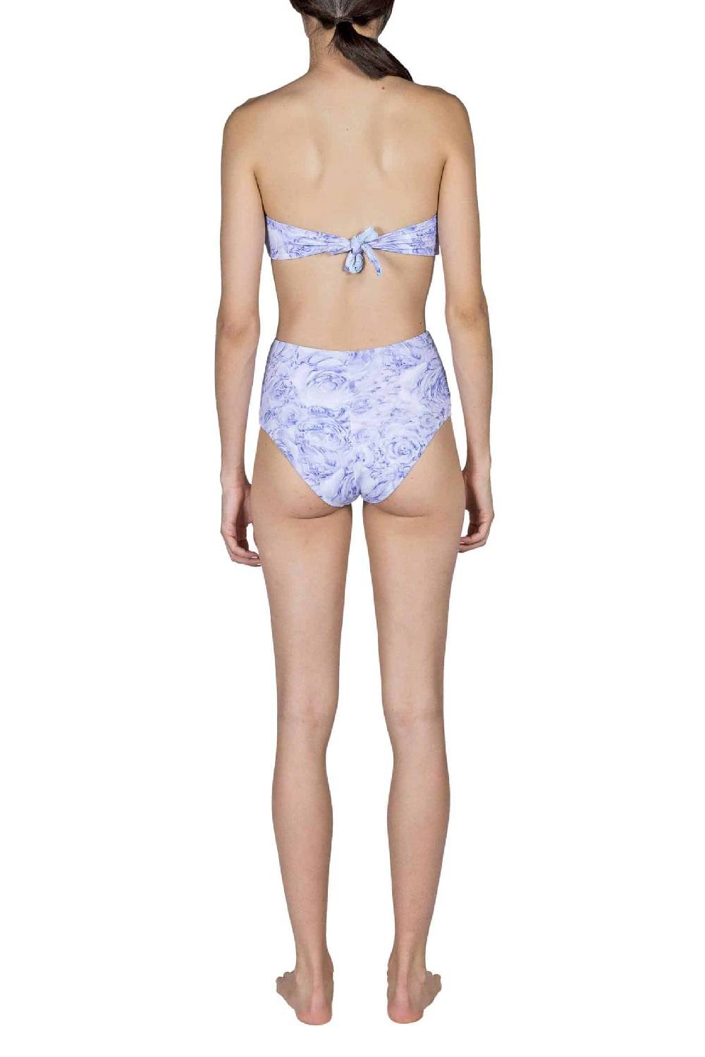 Luisa Beccaria Fascia E Vita Alta Slip Bikini Lilla Rose Nuovo