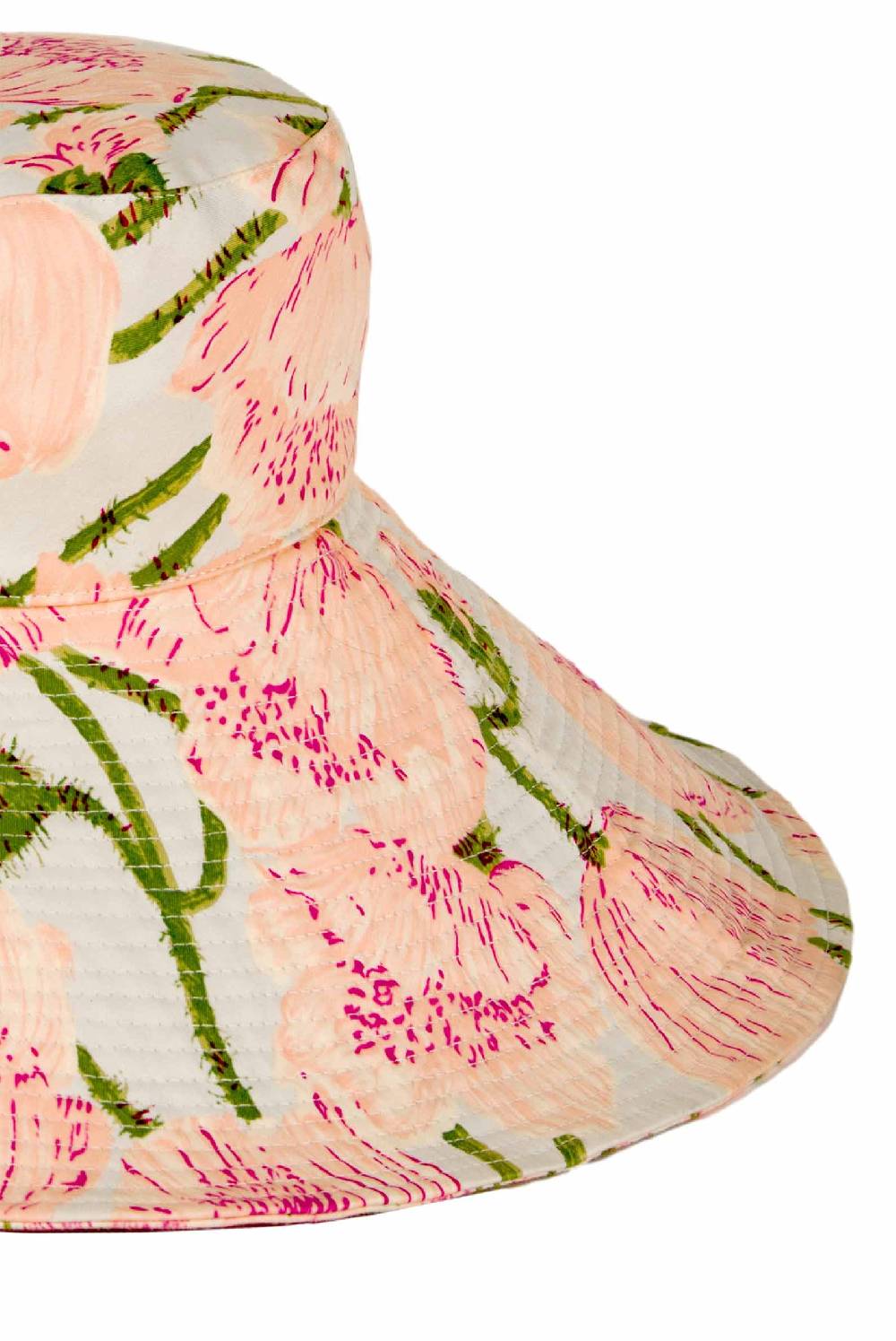 Luisa Beccaria Cappello in cotone Macro Papaveri Promozione