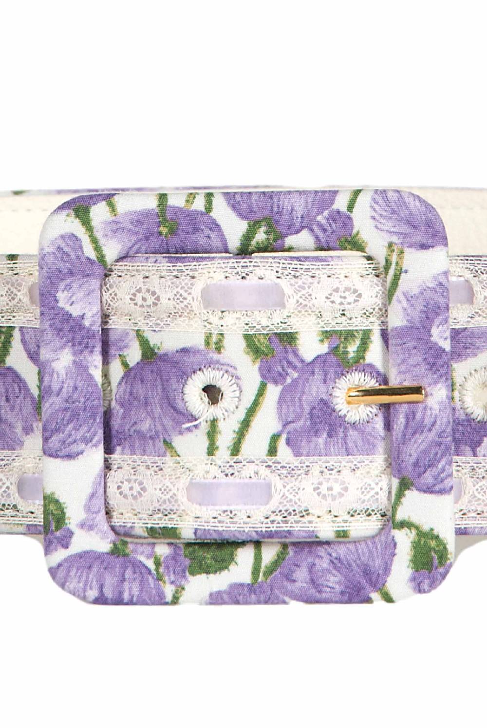 Luisa Beccaria Cintura in cotone micro papaveri Promozione Limitata