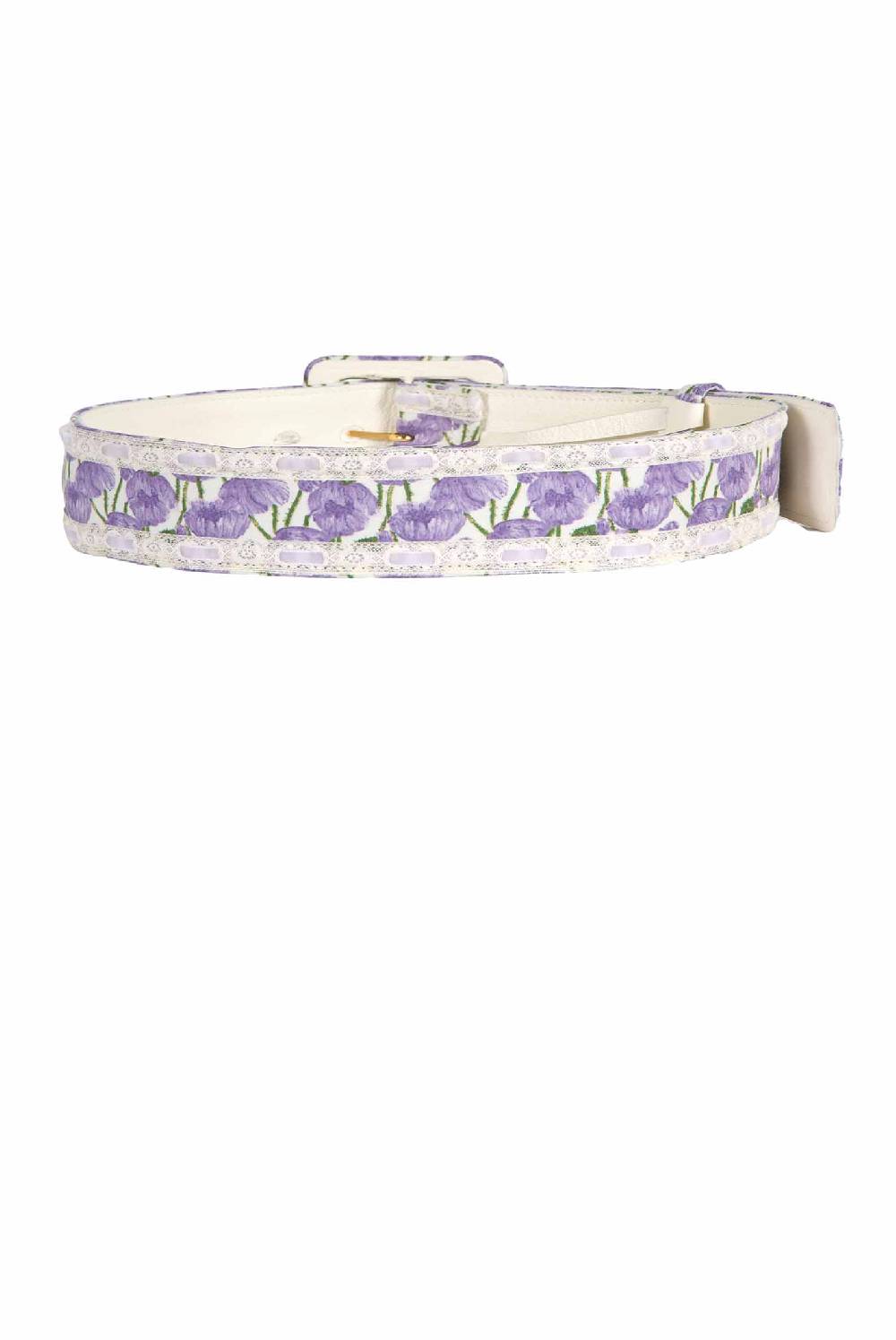 Luisa Beccaria Cintura in cotone micro papaveri Promozione Limitata