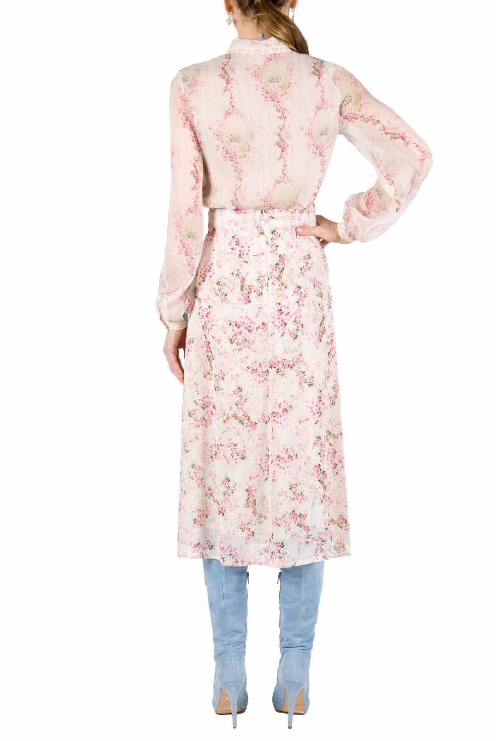 Luisa Beccaria Cerchio Di Rose Camicia In Chiffon Outlet