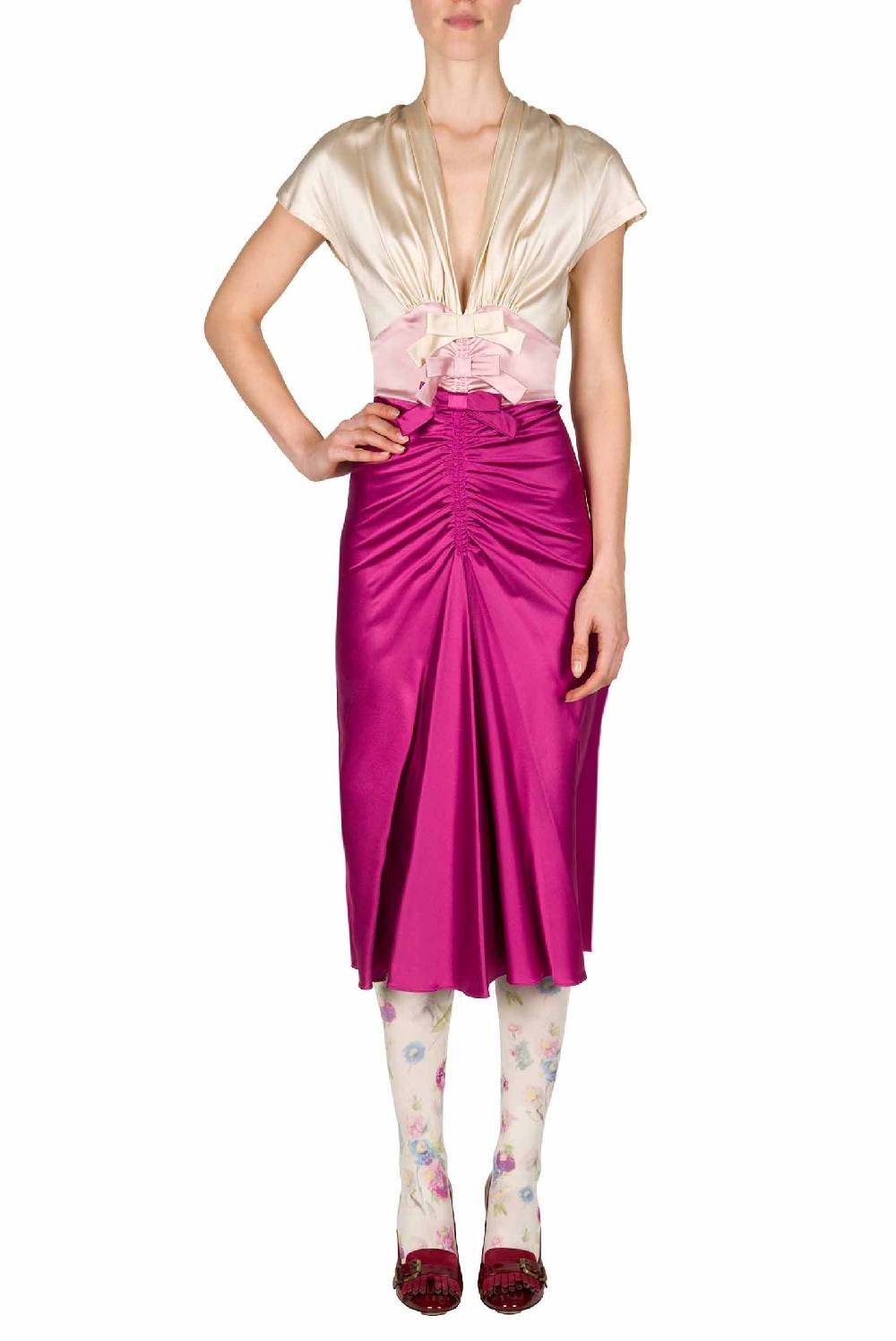 Luisa Beccaria Abito kimono in raso Sconti VIP