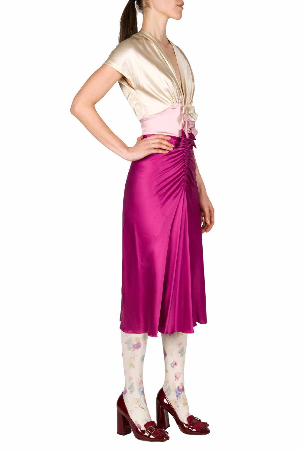 Luisa Beccaria Abito kimono in raso Sconti VIP