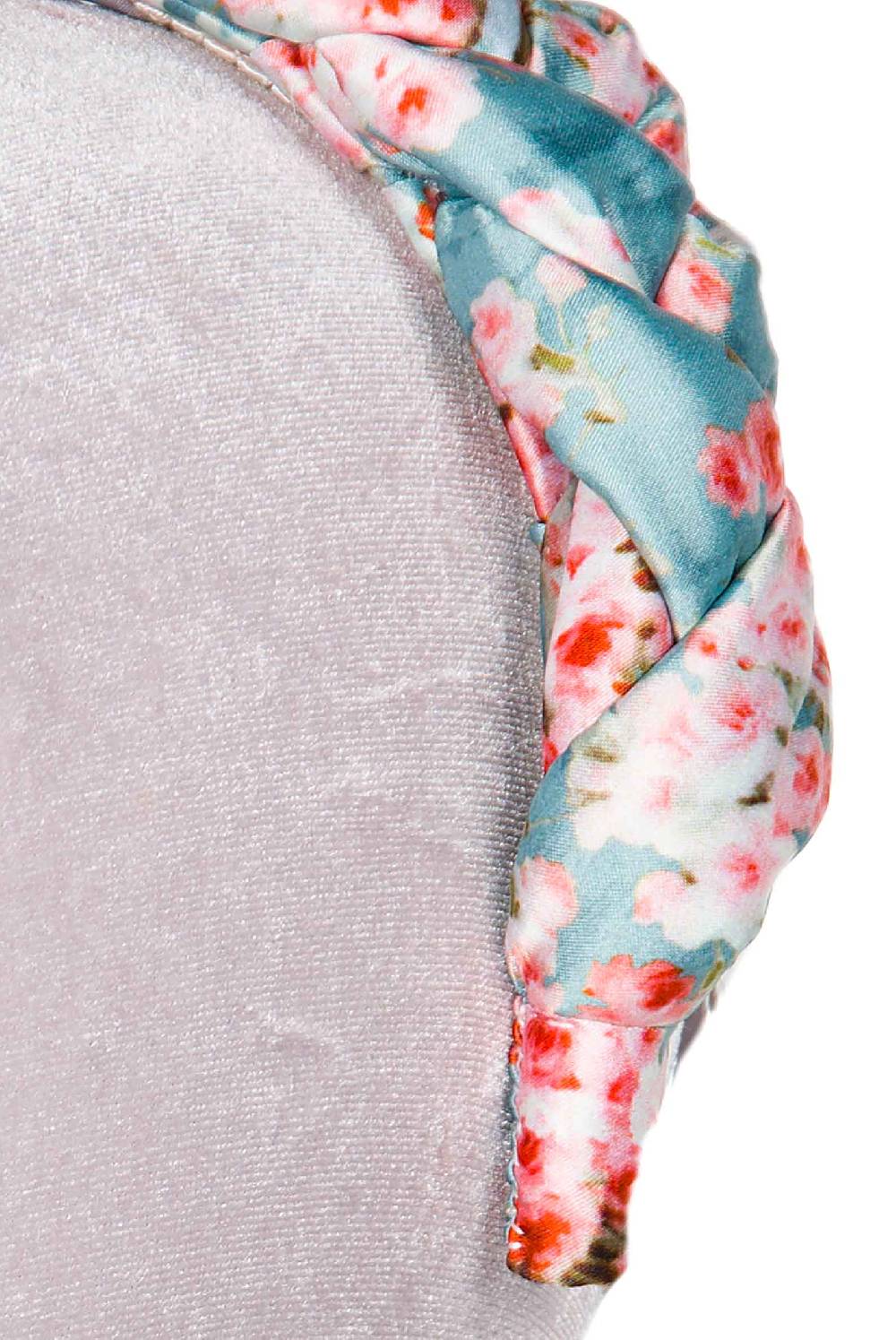 Luisa Beccaria Fascia per capelli intrecciata con boccioli di rose in raso blu lucido Offerta settimanale