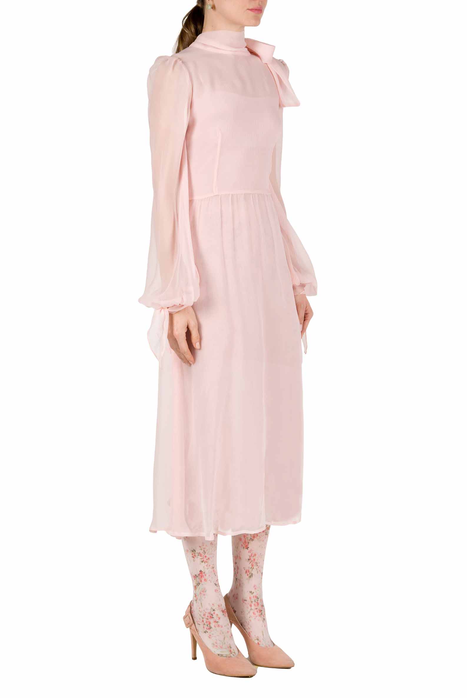 Luisa Beccaria Abito in crepon di chiffon rosa Latest stili