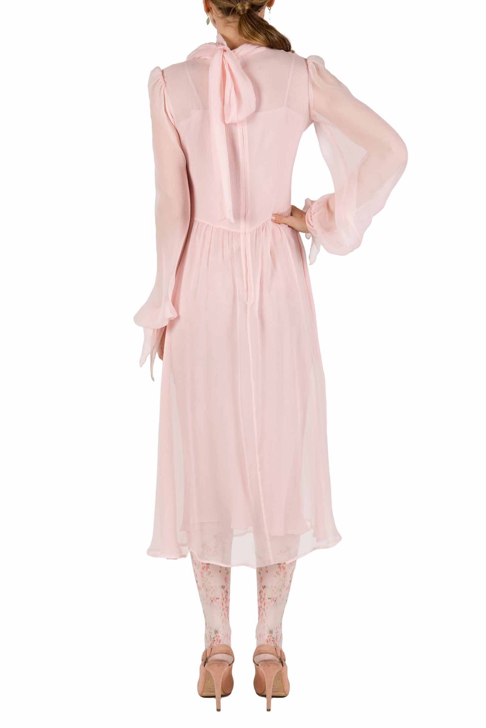 Luisa Beccaria Abito in crepon di chiffon rosa Latest stili
