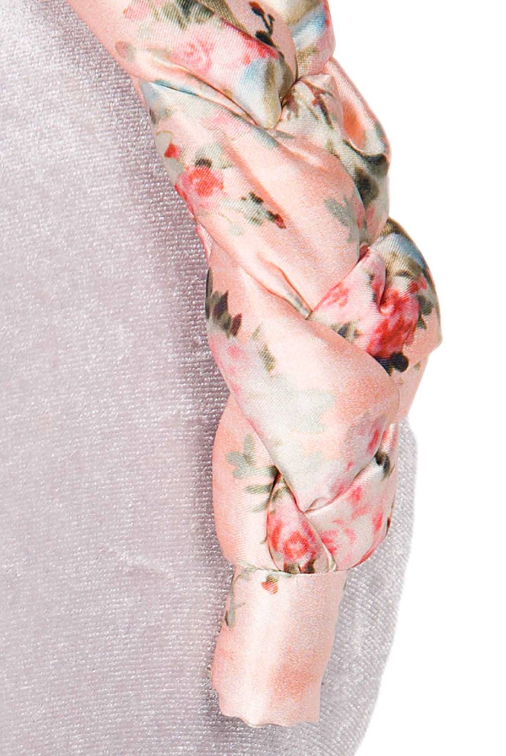 Luisa Beccaria Fascia per capelli intrecciata con boccioli di rose in raso lucido rosa Ultimo giorno