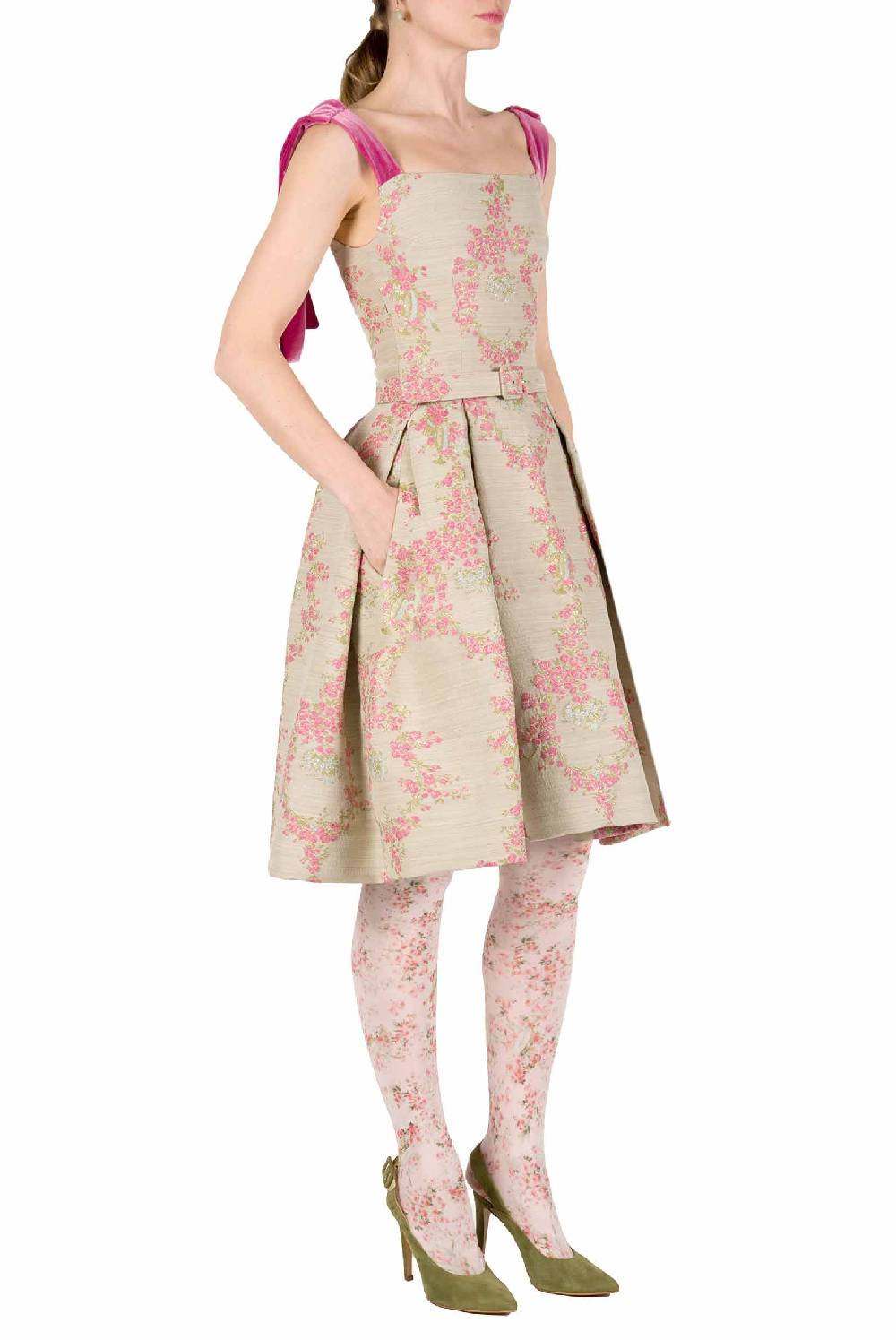 Luisa Beccaria Mini abito in broccato Fino al 60% di sconto