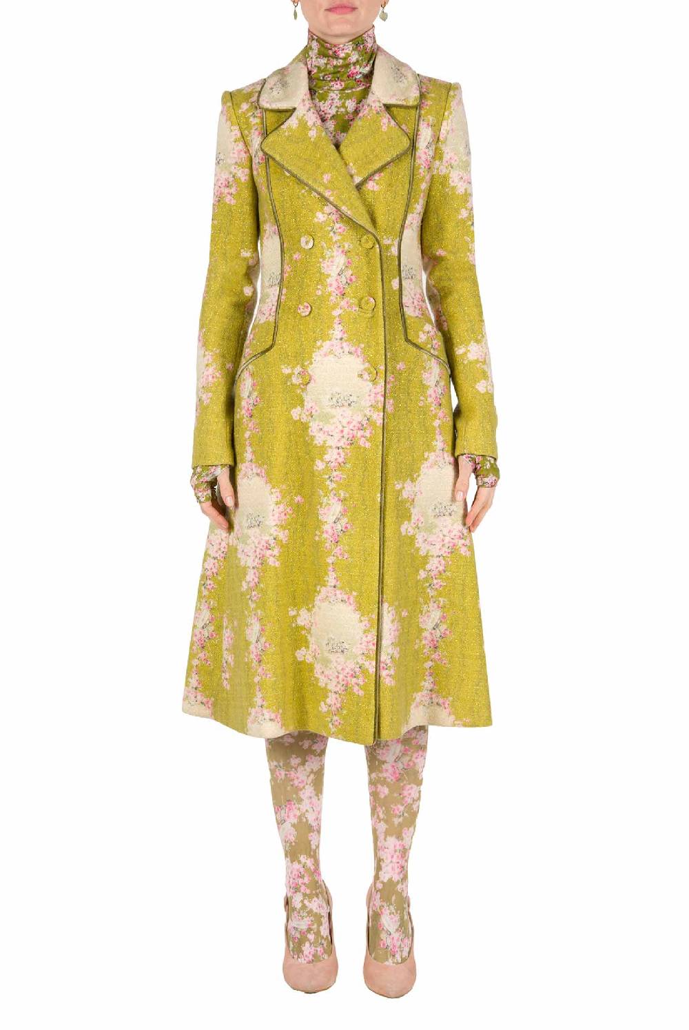 Luisa Beccaria Redingote in lana con lurex Fino al 65% di sconto