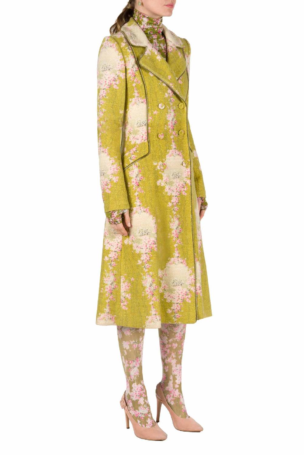 Luisa Beccaria Redingote in lana con lurex Fino al 65% di sconto