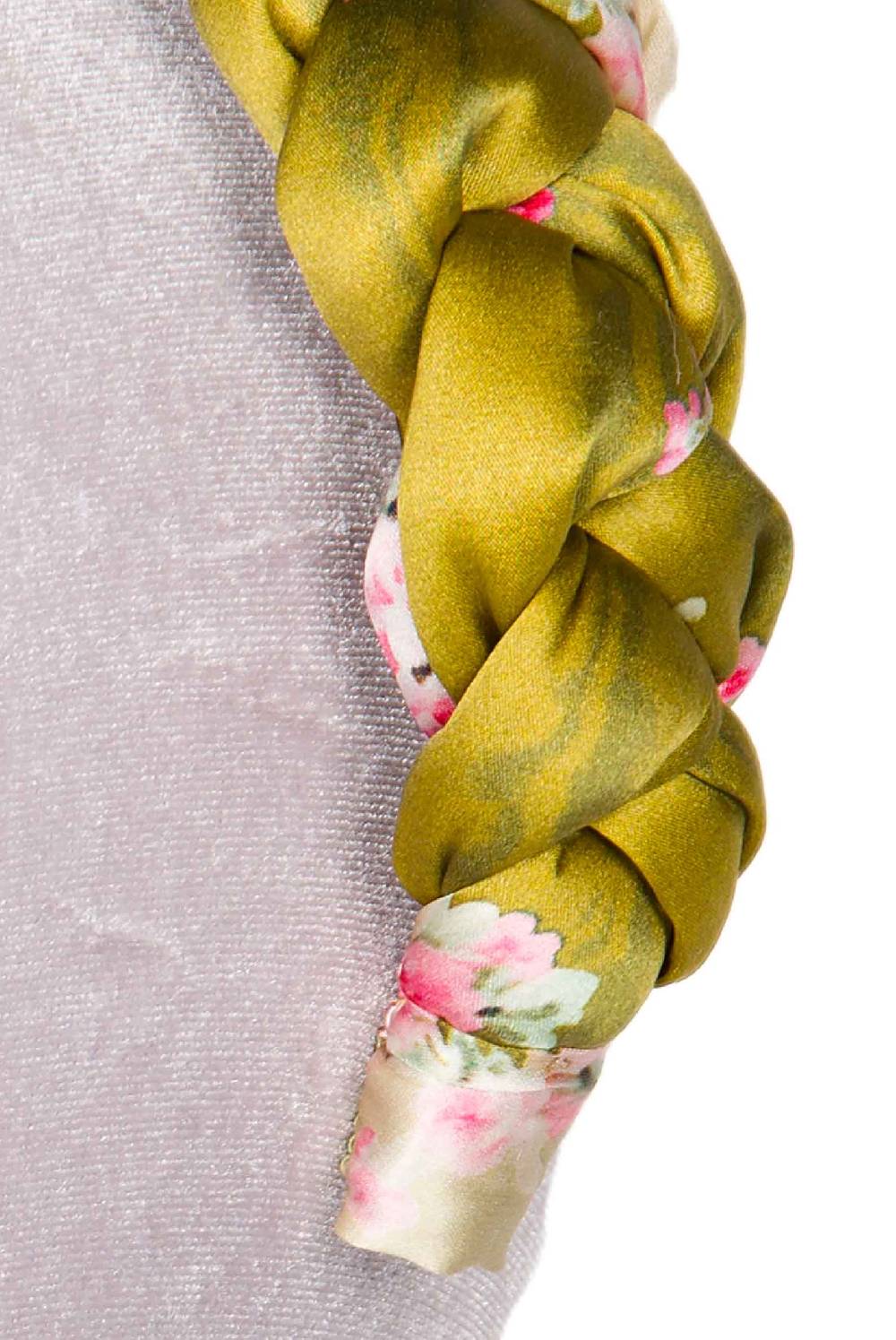 Luisa Beccaria Fascia per capelli intrecciata con boccioli di rose in raso verde brillante 50% di sconto con spedizione gratuita