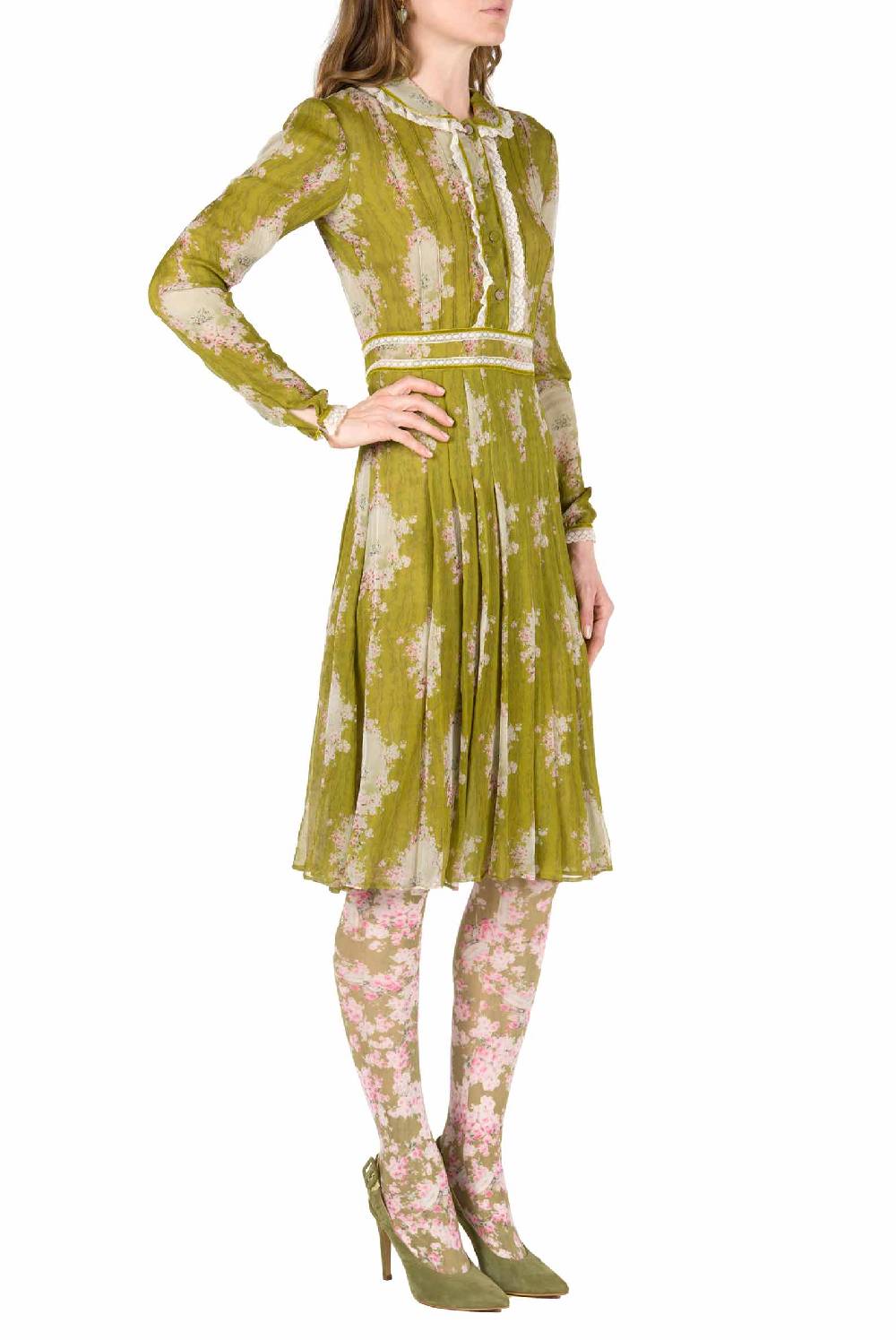 Luisa Beccaria Cerchio Di Rose Abito In Chiffon Girocollo 50% di sconto per tempo limitato