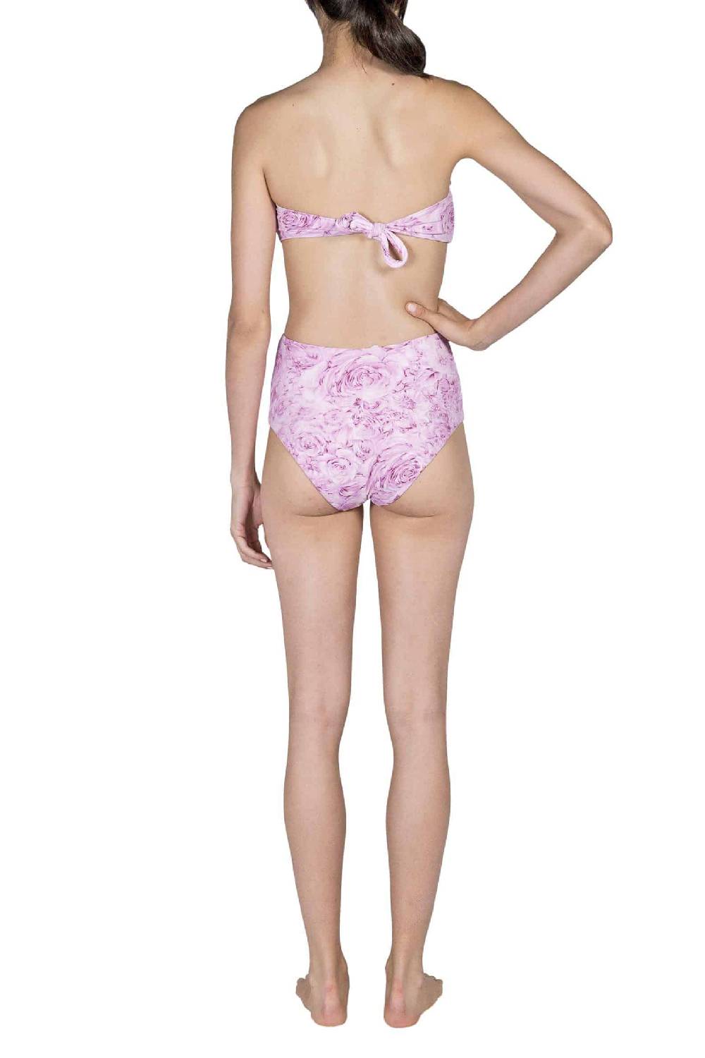 Luisa Beccaria Fascia E Vita Alta Slip Bikini Rose Rosa Nuovo