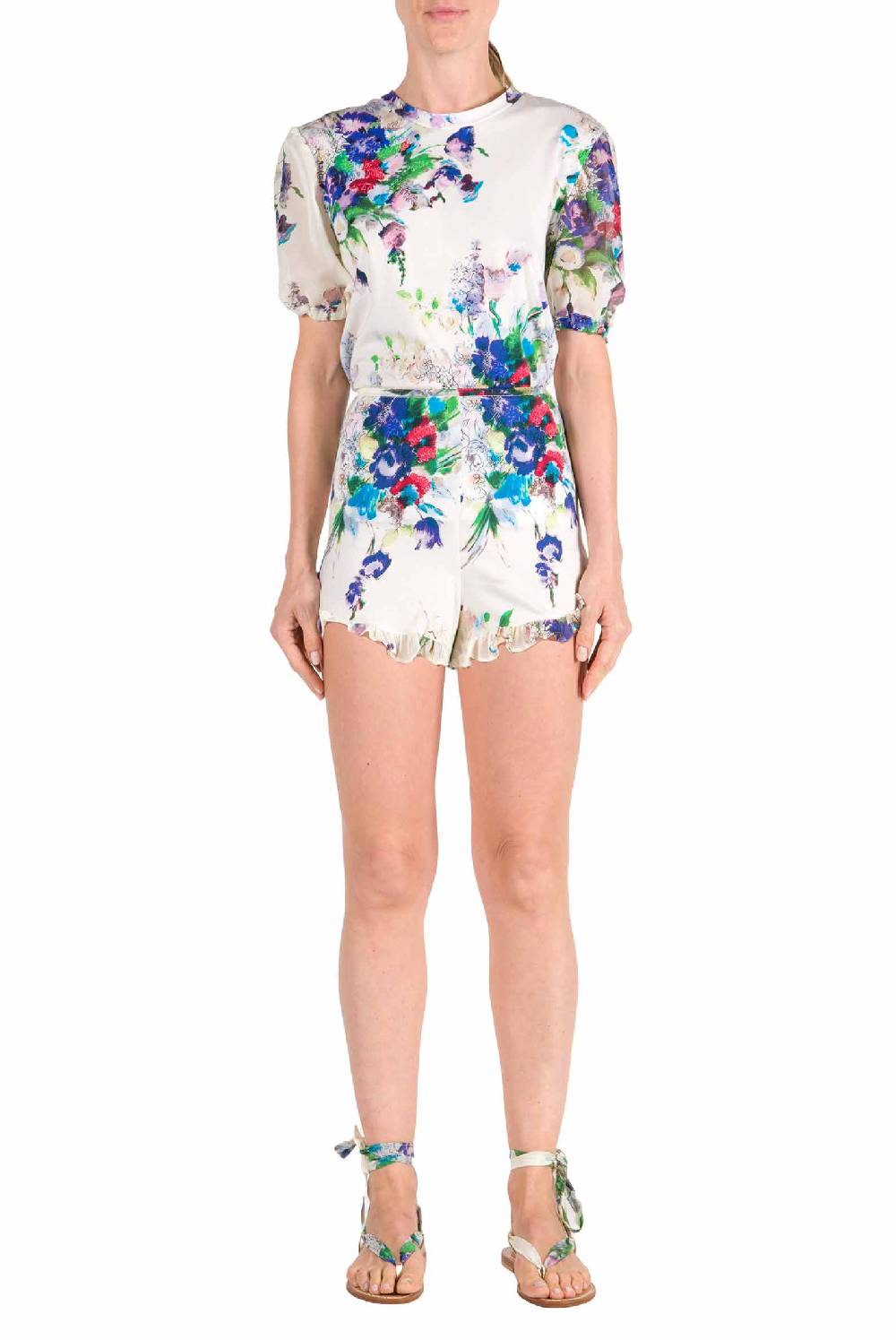 Luisa Beccaria Camicia in jersey con stampa floreale Vendita
