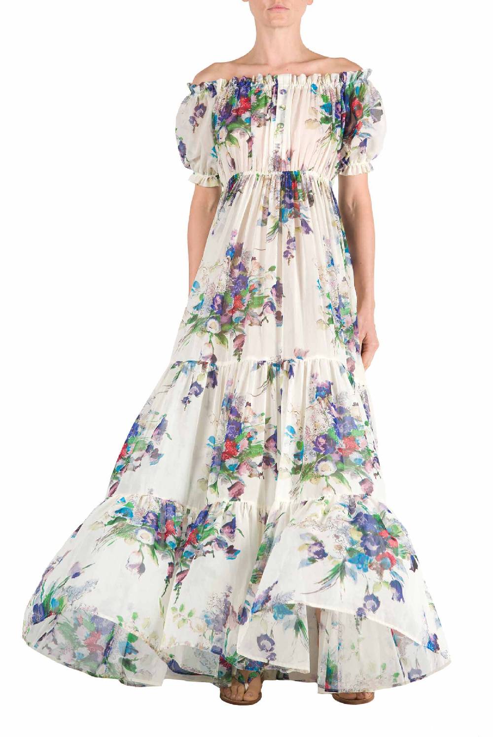 Luisa Beccaria Abito stampato con bouquet floreale Promozione