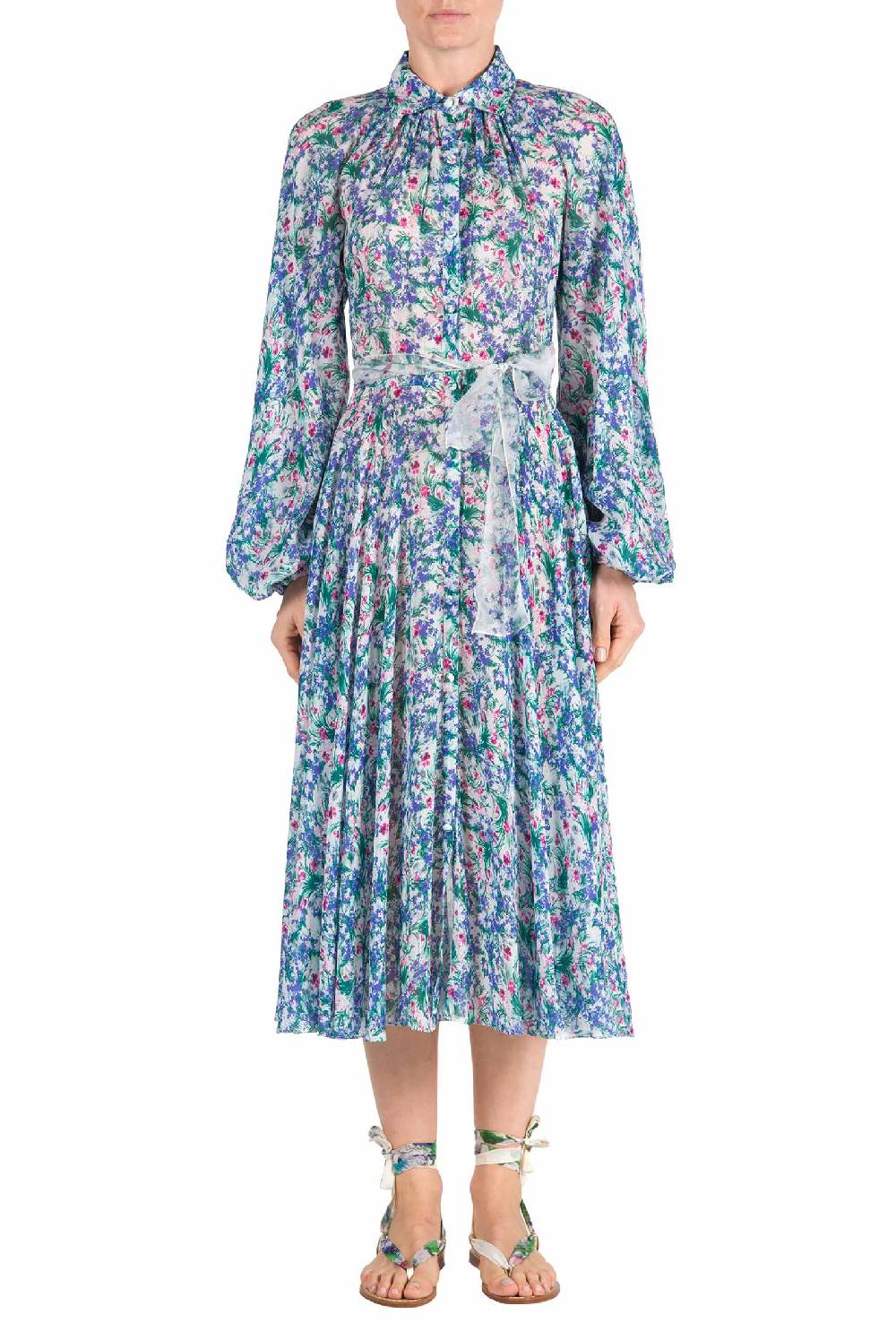 Luisa Beccaria Abito in georgette Carla Maria con stampa floreale Soddisfazione Garantita