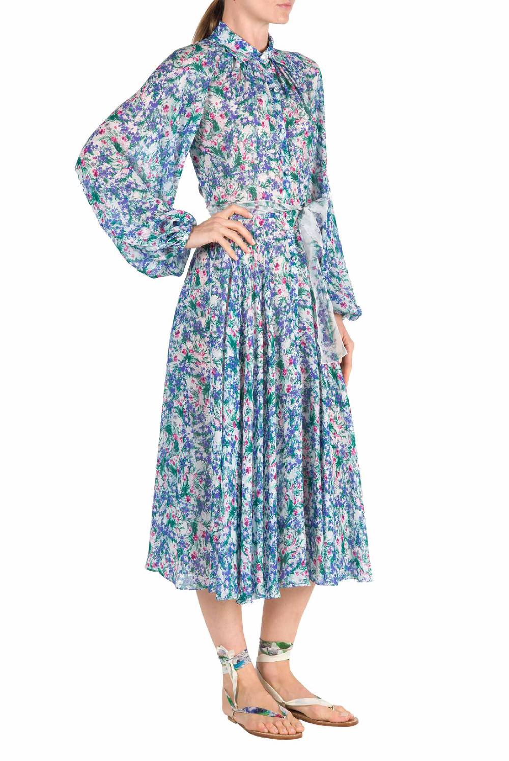 Luisa Beccaria Abito in georgette Carla Maria con stampa floreale Soddisfazione Garantita