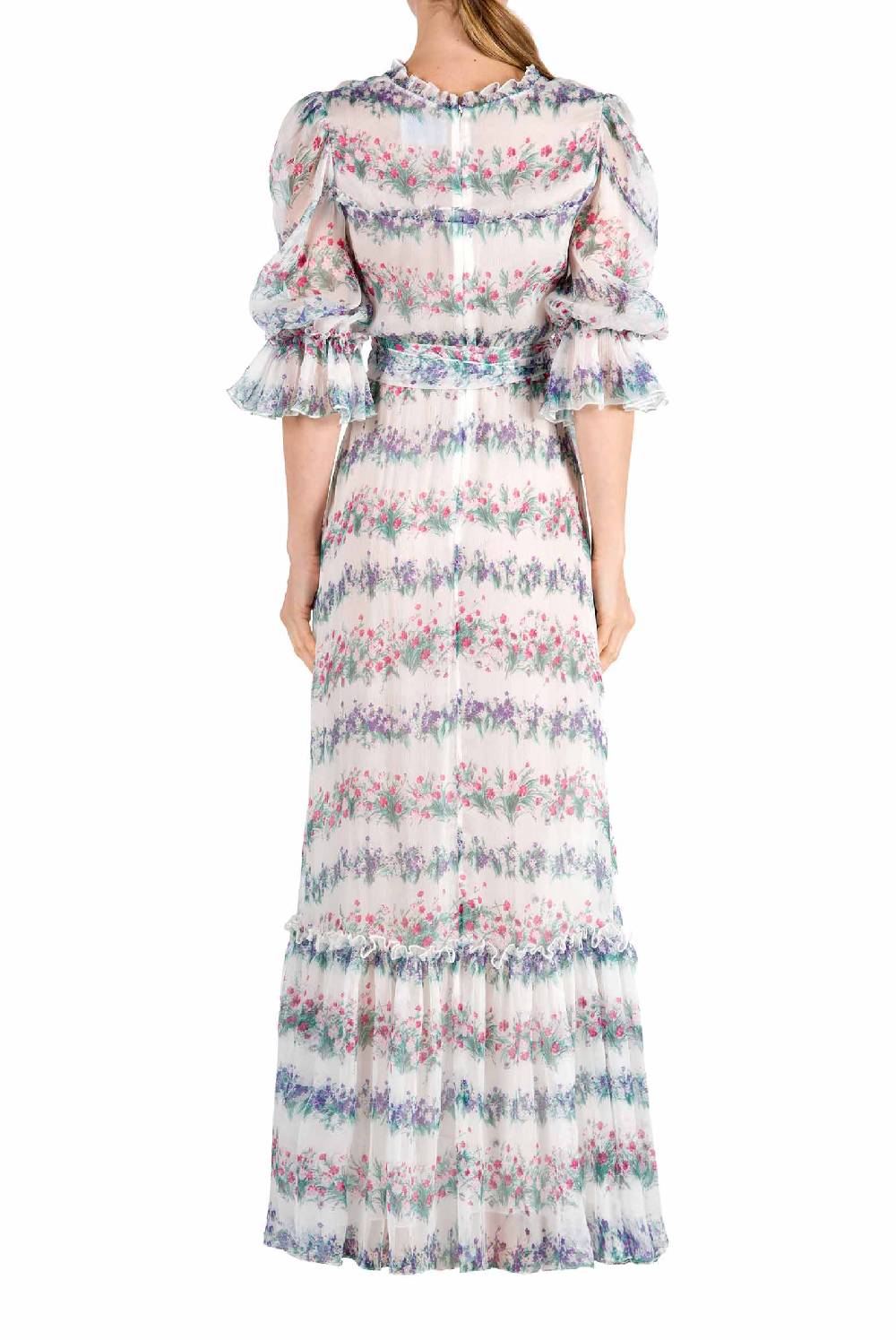 Luisa Beccaria Abito in chiffon stampato floreale Qualità Garantita