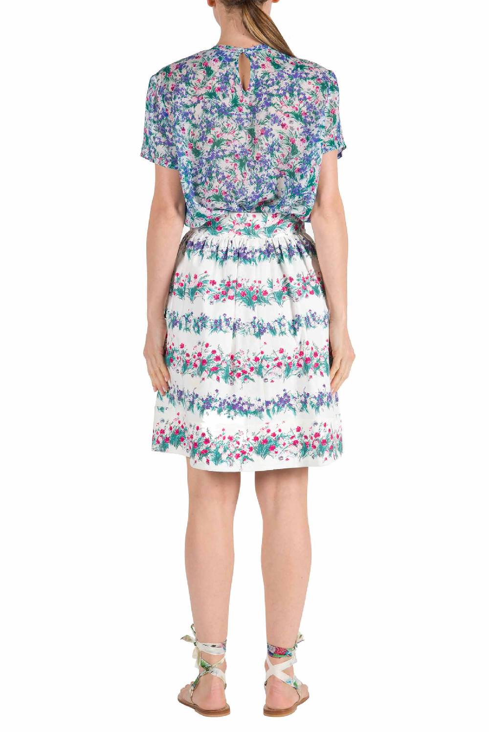 Luisa Beccaria Gonna in cotone stampato floreale Promozione Limitata