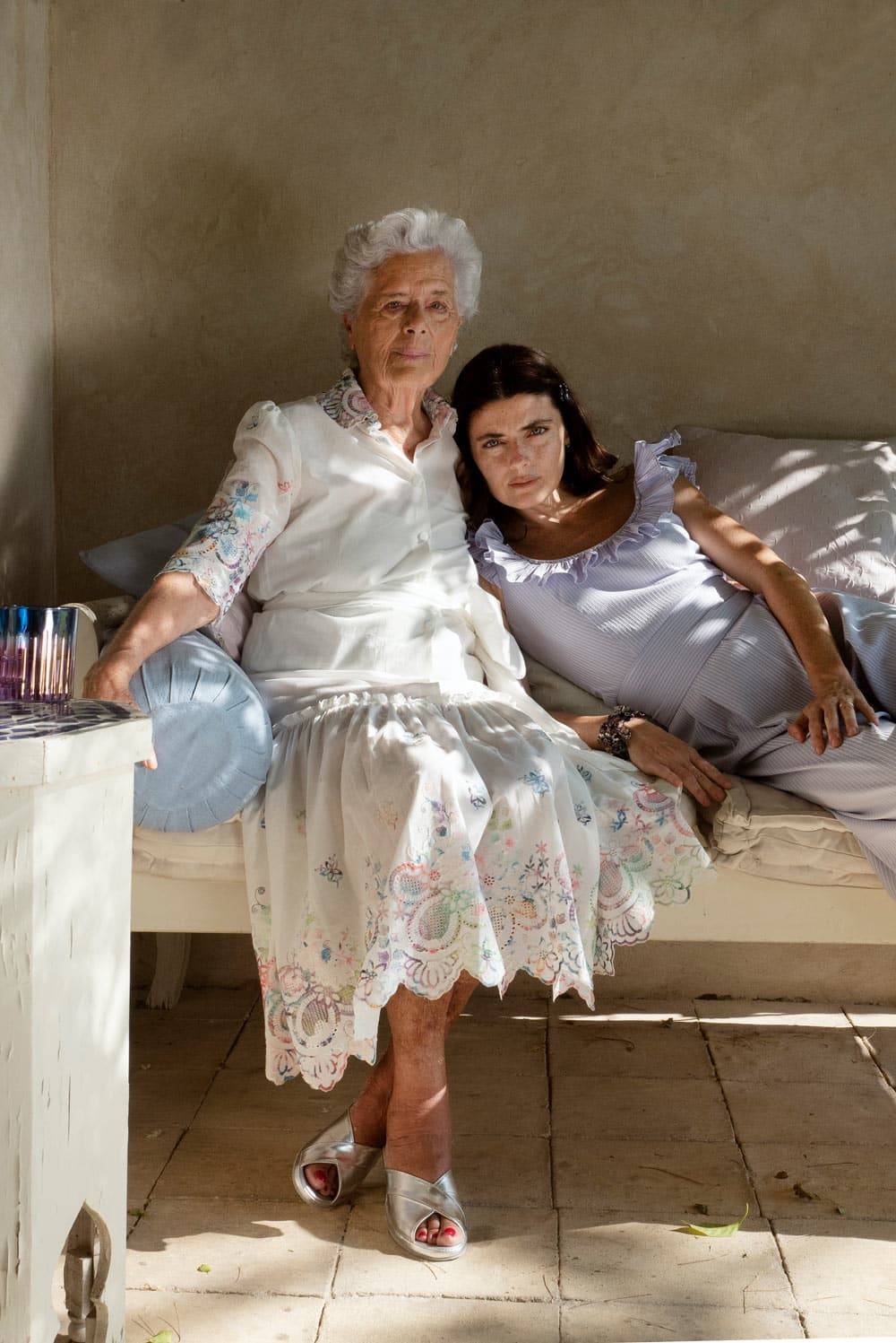 Luisa Beccaria Top in misto cotone a righe con volant lilla / bianco I Più Venduti