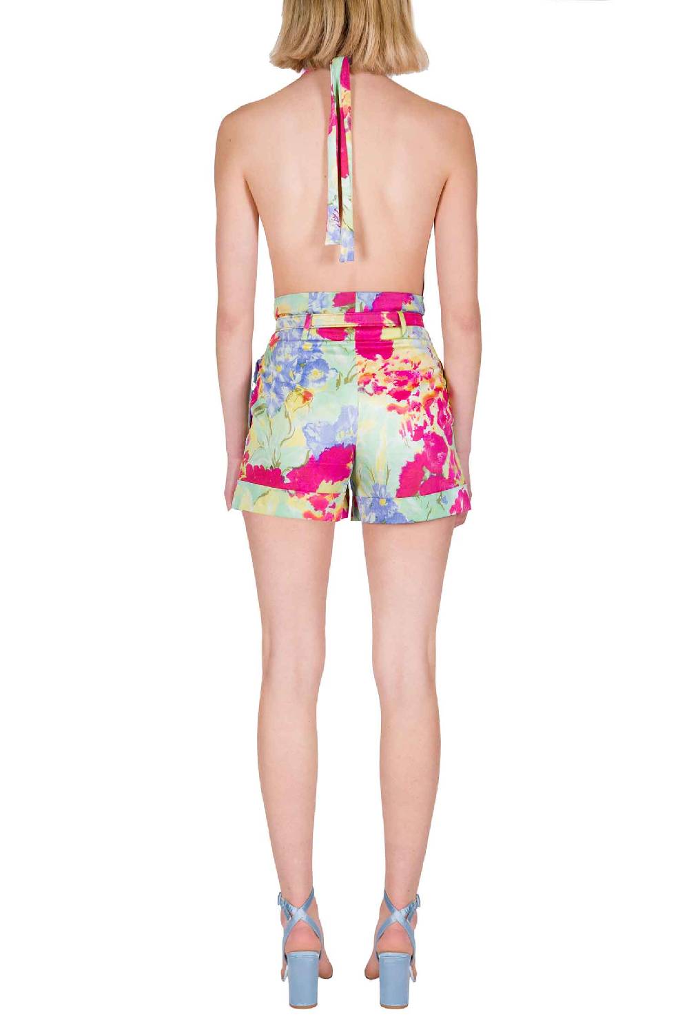 Luisa Beccaria Shorts in cotone a fiori astratti In Saldo