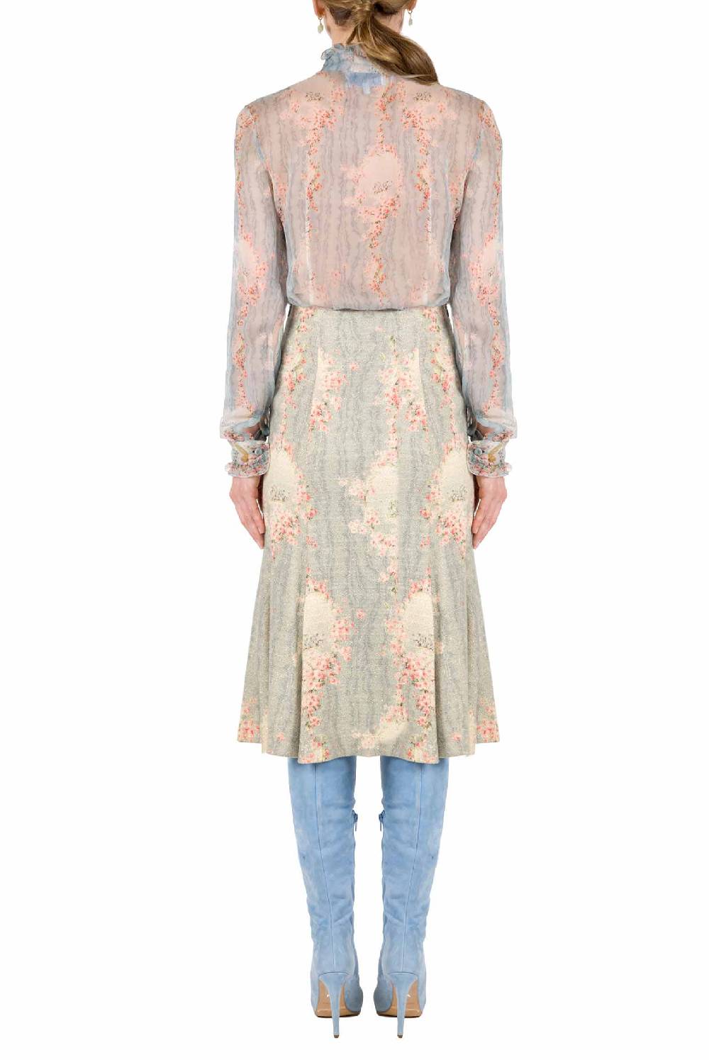Luisa Beccaria Cerchio Di Rose Camicia In Chiffon Crepon Offerta speciale