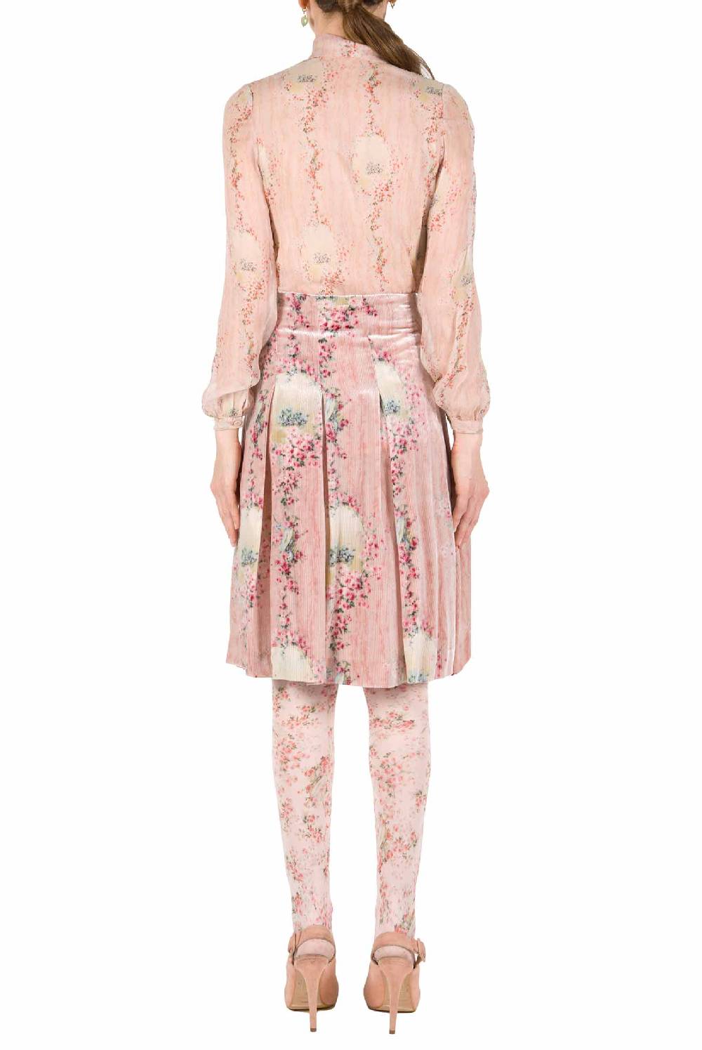 Luisa Beccaria Cerchio In Chiffon Di Rose Camicia Con Fiocco Offerta esclusiva