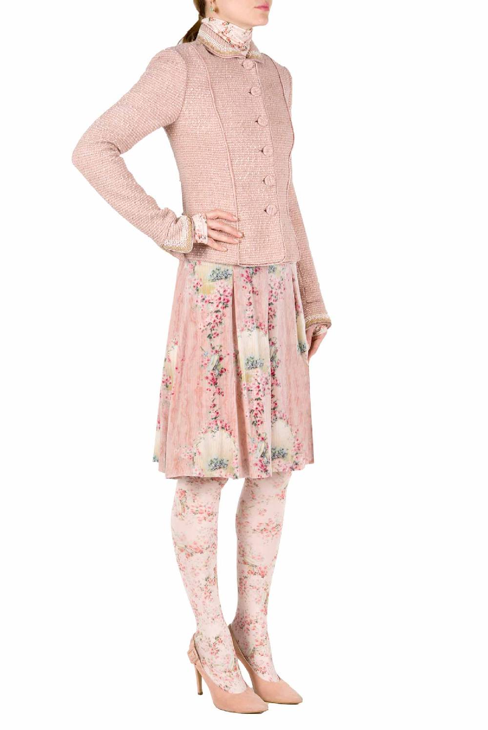Luisa Beccaria Giacca Boucle Lurex Ricamata Perla Offerta natalizia