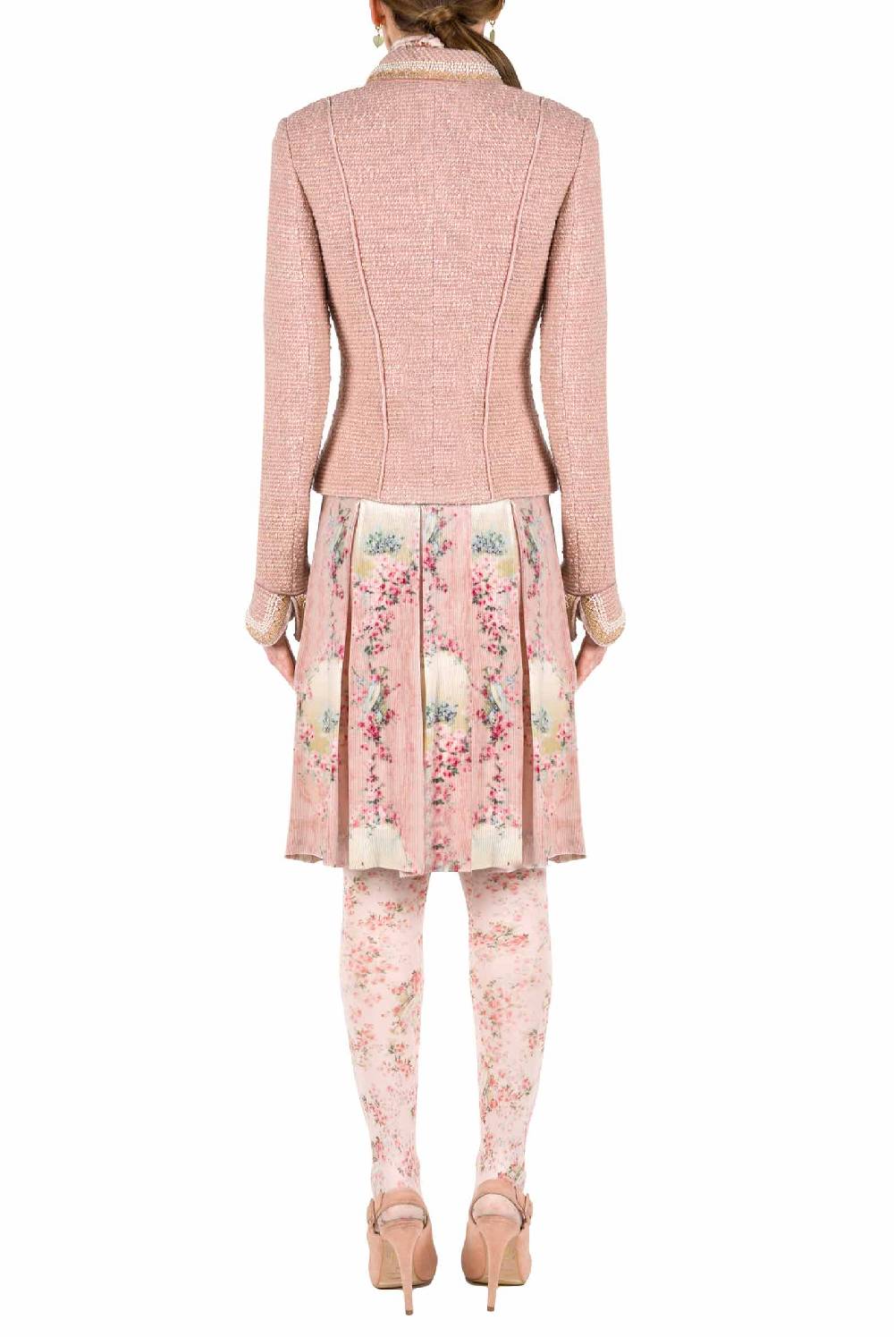 Luisa Beccaria Giacca Boucle Lurex Ricamata Perla Offerta natalizia