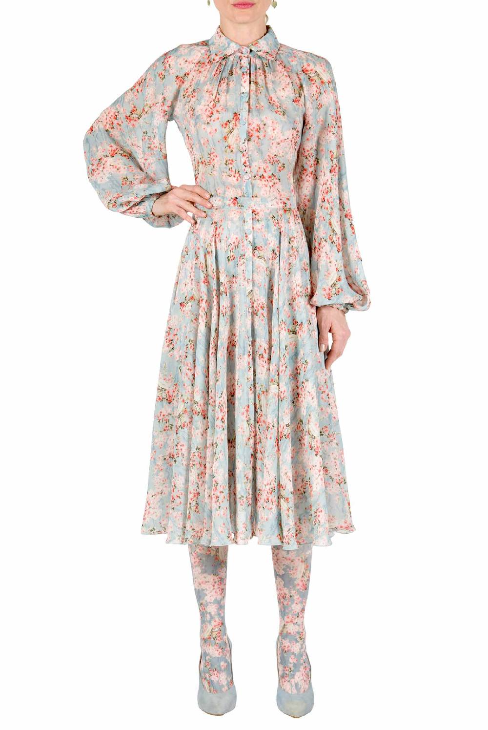 Luisa Beccaria Abito Carlamaria Georgette Cerchio Di Rose Offerta Pasqua
