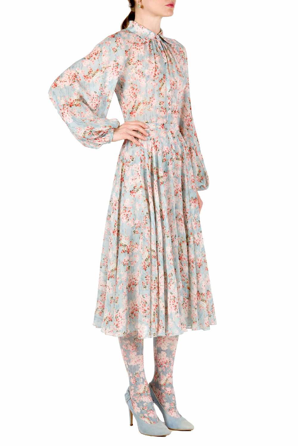 Luisa Beccaria Abito Carlamaria Georgette Cerchio Di Rose Offerta Pasqua