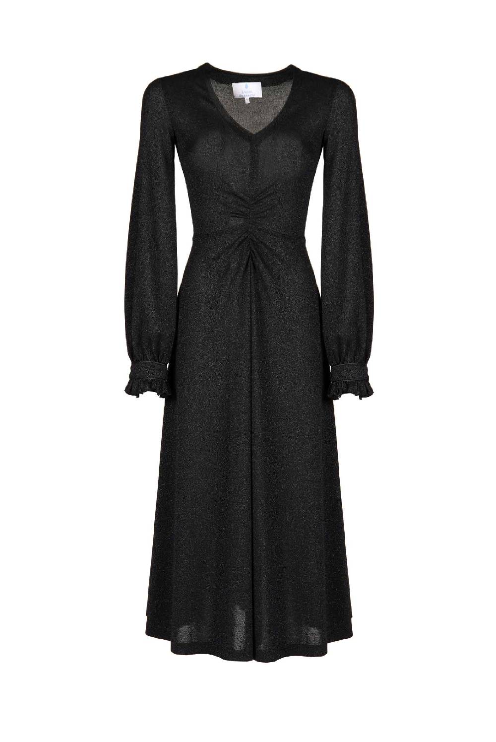 Luisa Beccaria Abito nero in jersey lurex Offerta migliore